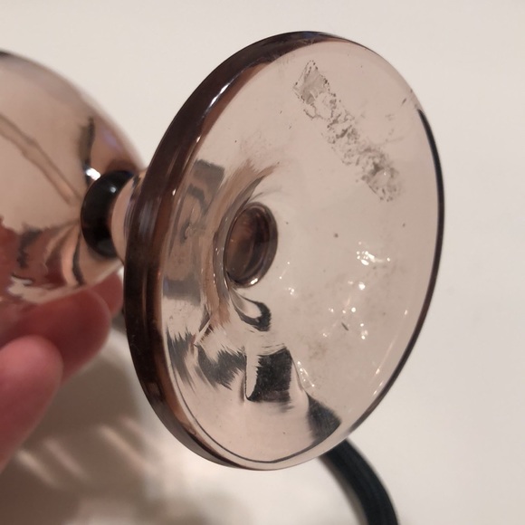 Vintage Pink-Purple Glass Perfume Bottle With Atomizer MCM Deco Revival - Picture 4 of 7